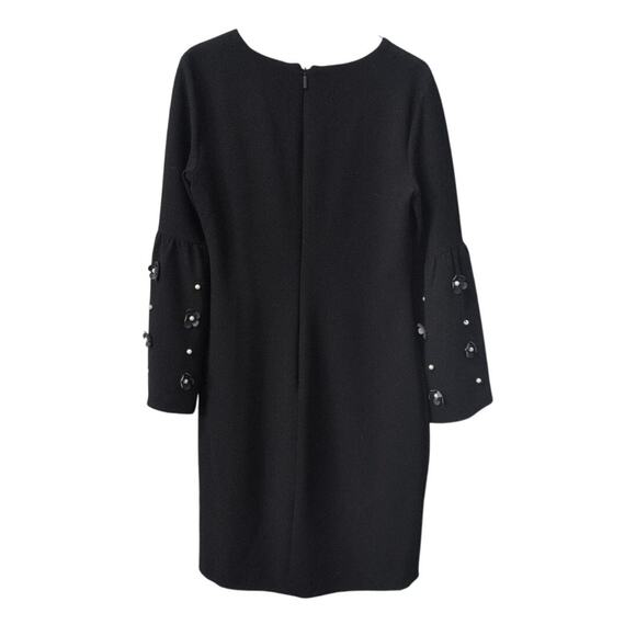Karl Lagerfeld Black Floral Pearl Sleeve Dress – Size Small - Picture 3 of 3